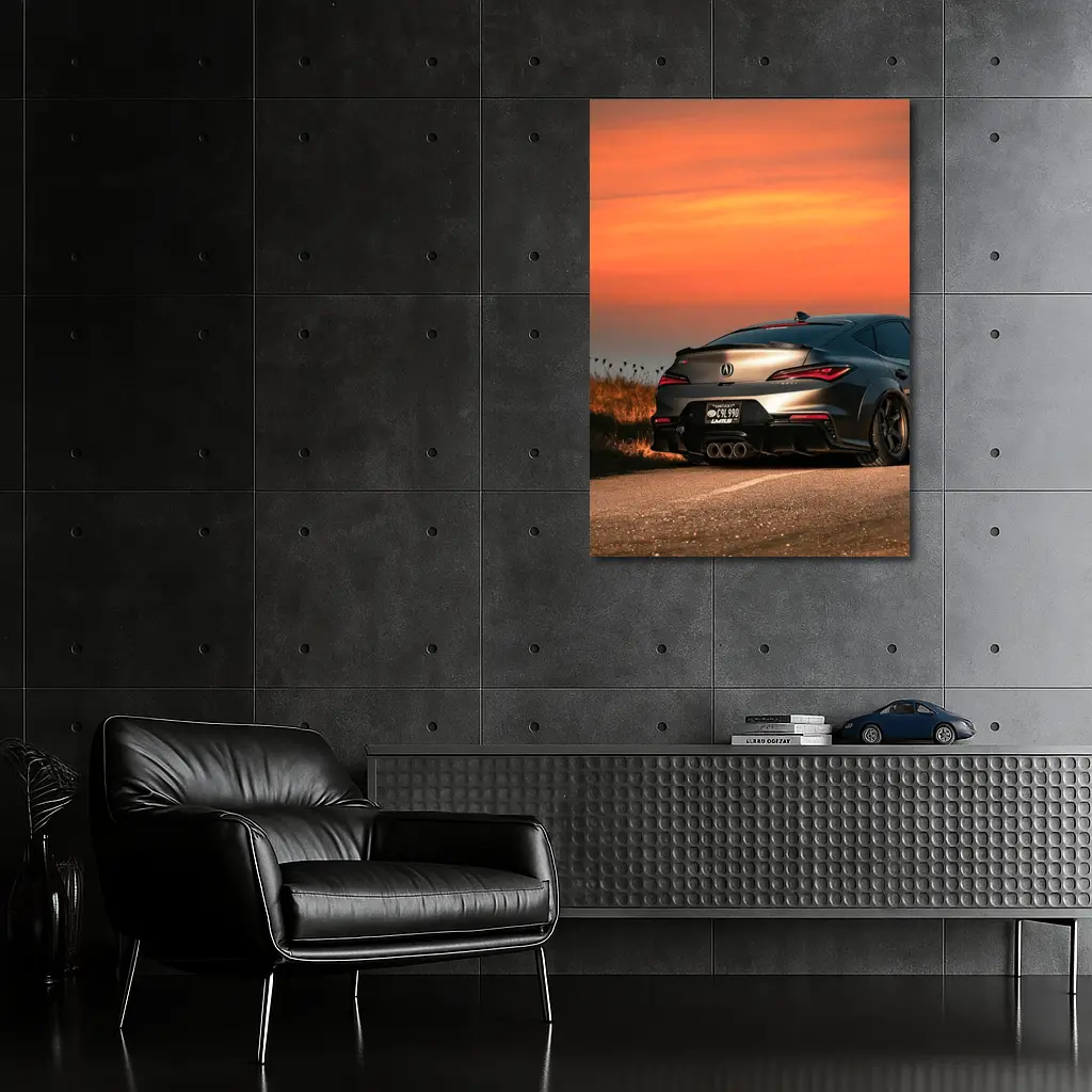 Acura Integra Type S Fiery Sunset Sky – Wall Art
