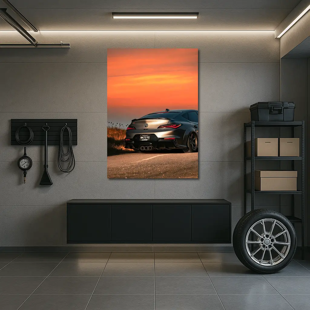 Acura Integra Type S Fiery Sunset Sky – Wall Art