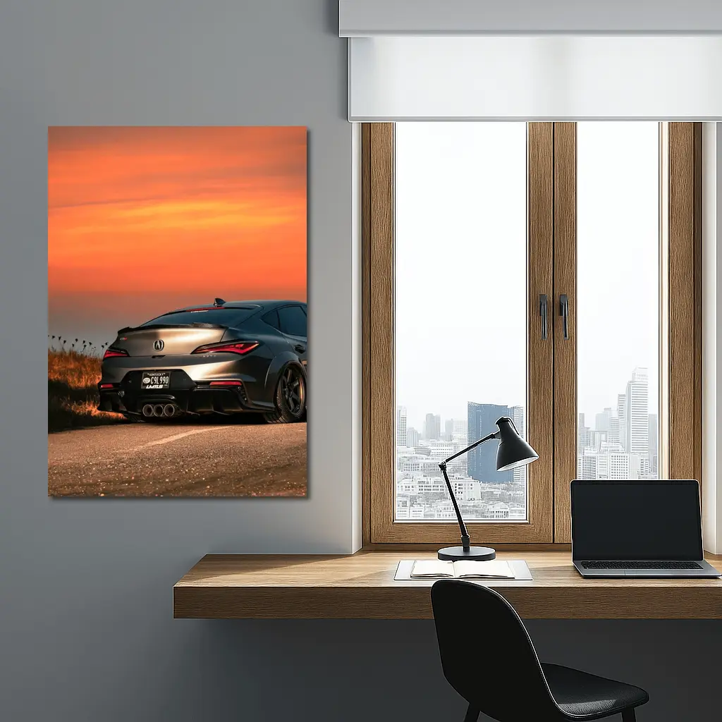 Acura Integra Type S Fiery Sunset Sky – Wall Art