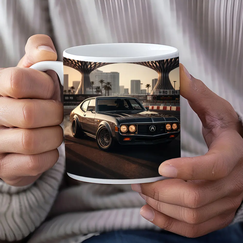 Acura Classic Coupe Drifting City Backdrop – Mugs