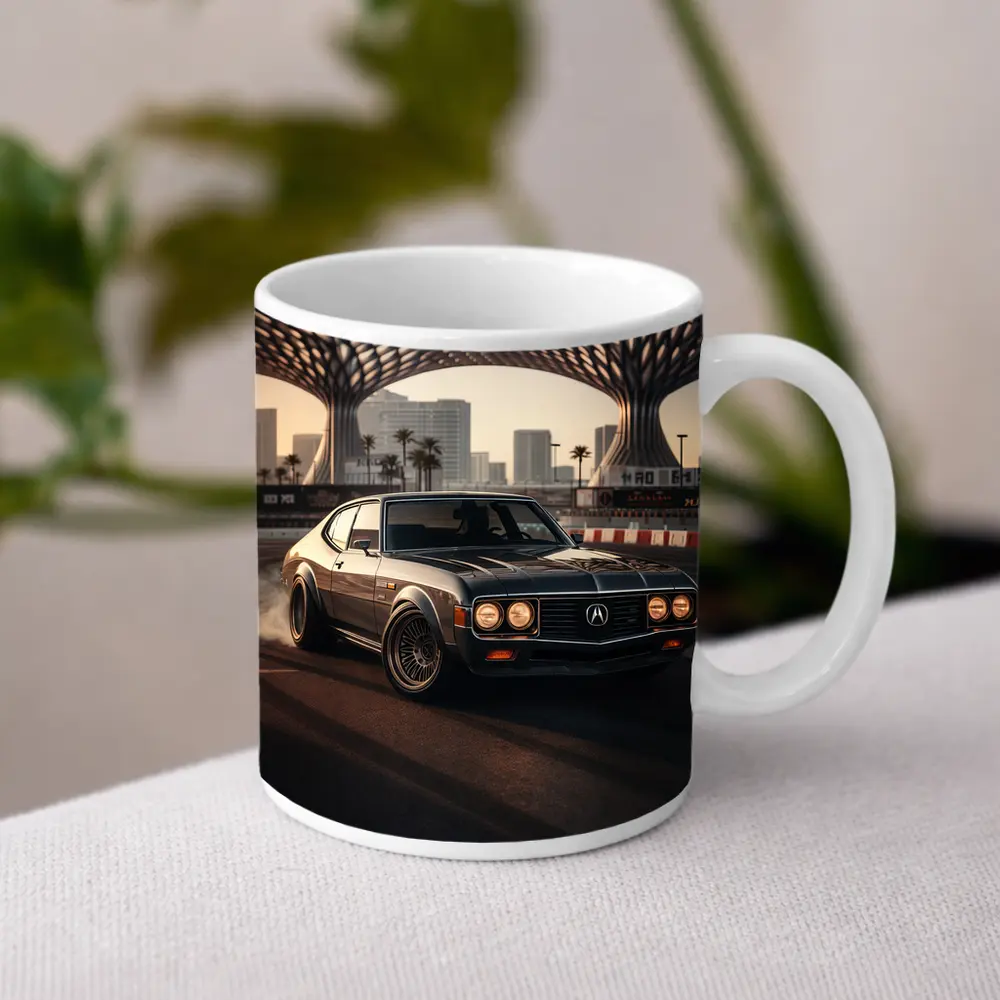 Acura Classic Coupe Drifting City Backdrop – Mugs