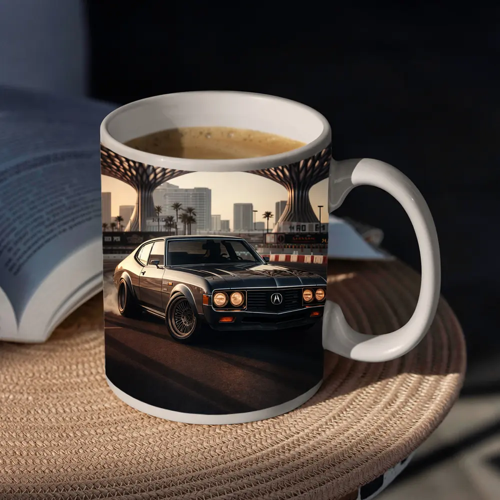 Acura Classic Coupe Drifting City Backdrop – Mugs