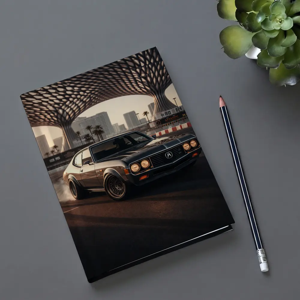 Acura Classic Coupe Drifting City Backdrop – Notebooks