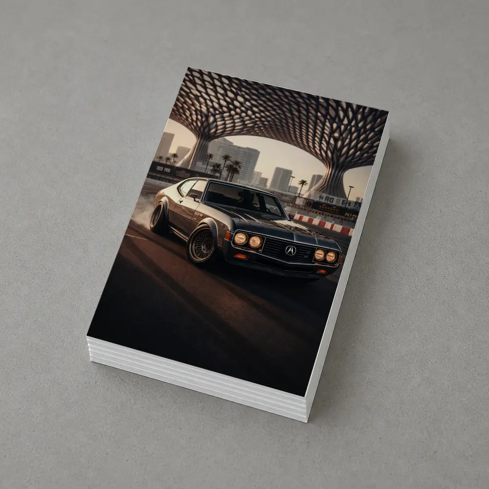 Acura Classic Coupe Drifting City Backdrop – Postcards