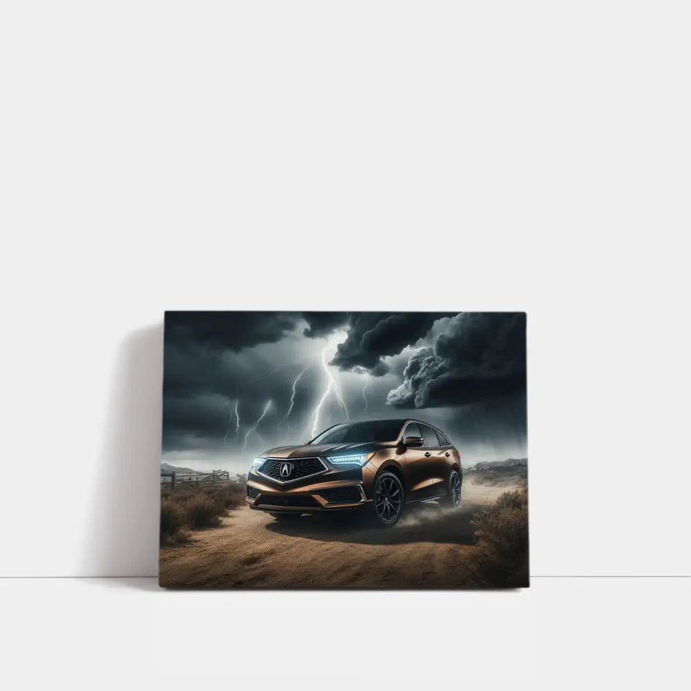 Acura MDX Storm Lightning Desert Dirt Road – Wall Art