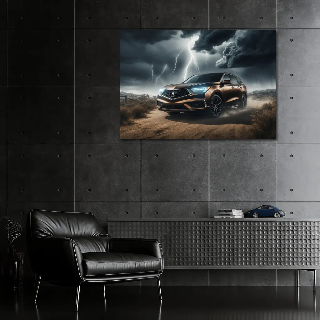 Acura MDX Storm Lightning Desert Dirt Road – Wall Art