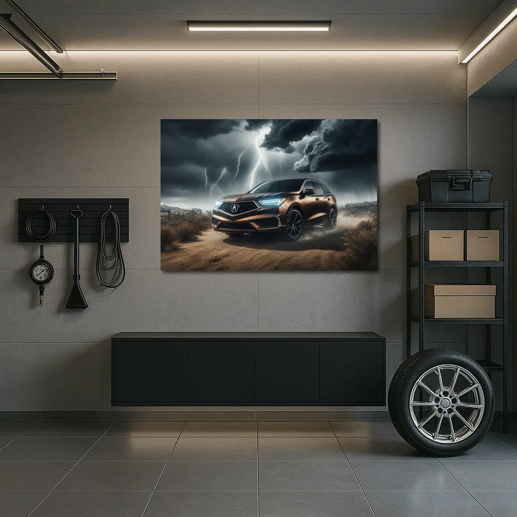 Acura MDX Storm Lightning Desert Dirt Road – Wall Art