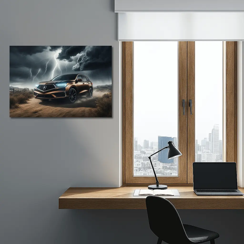 Acura MDX Storm Lightning Desert Dirt Road – Wall Art