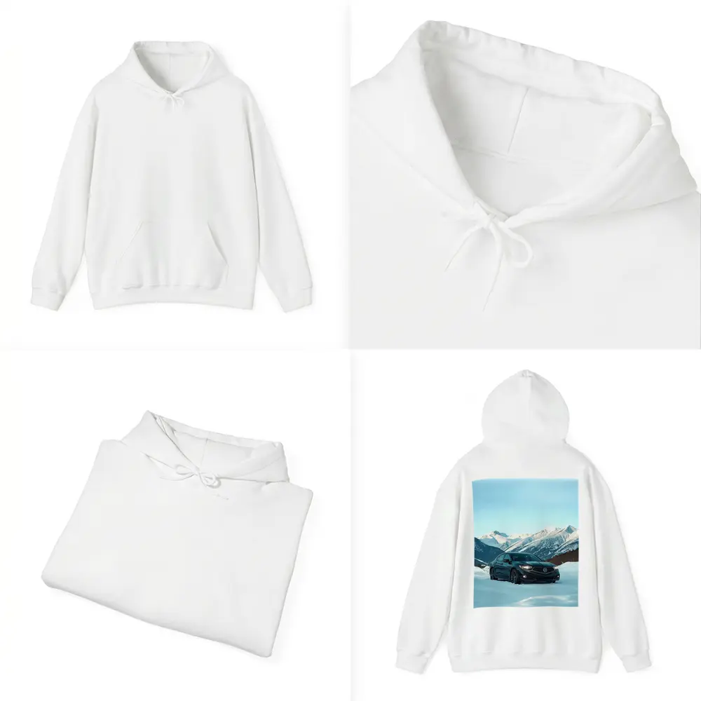 Acura TLX Black Sedan Snowy Mountain Backdrop – Hoodies
