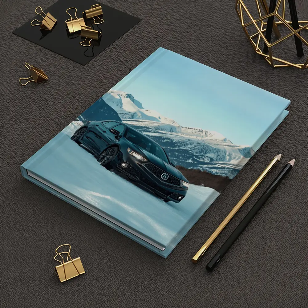 Acura TLX Black Sedan Snowy Mountain Backdrop – Notebooks