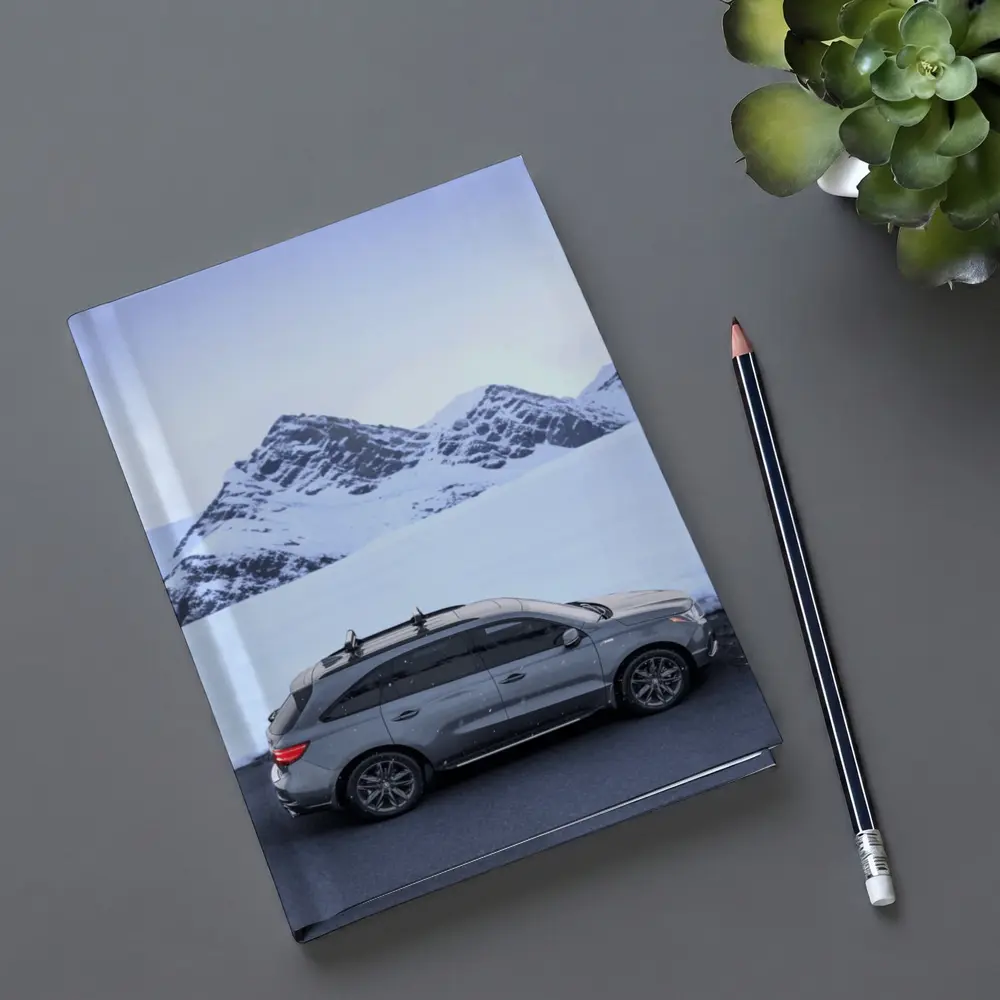 Acura MDX Gray SUV Snowy Mountain Backdrop – Notebooks
