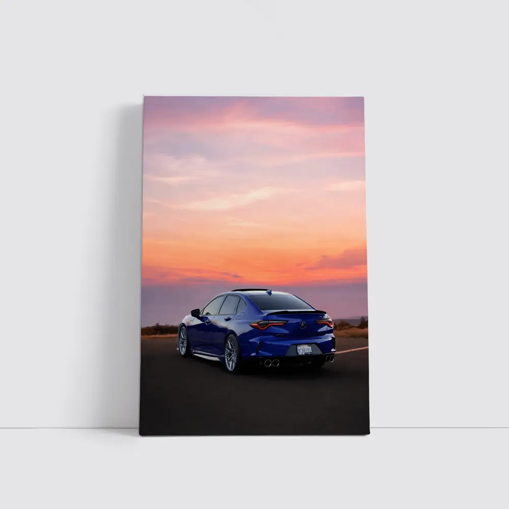 Acura TLX Blue Sedan Sunset Sky – Wall Art