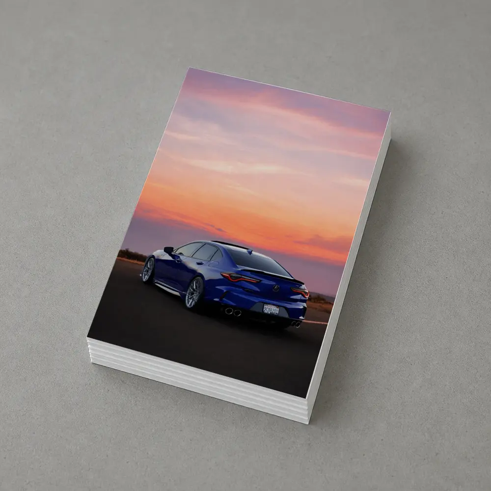 Acura TLX Blue Sedan Sunset Sky – Postcards