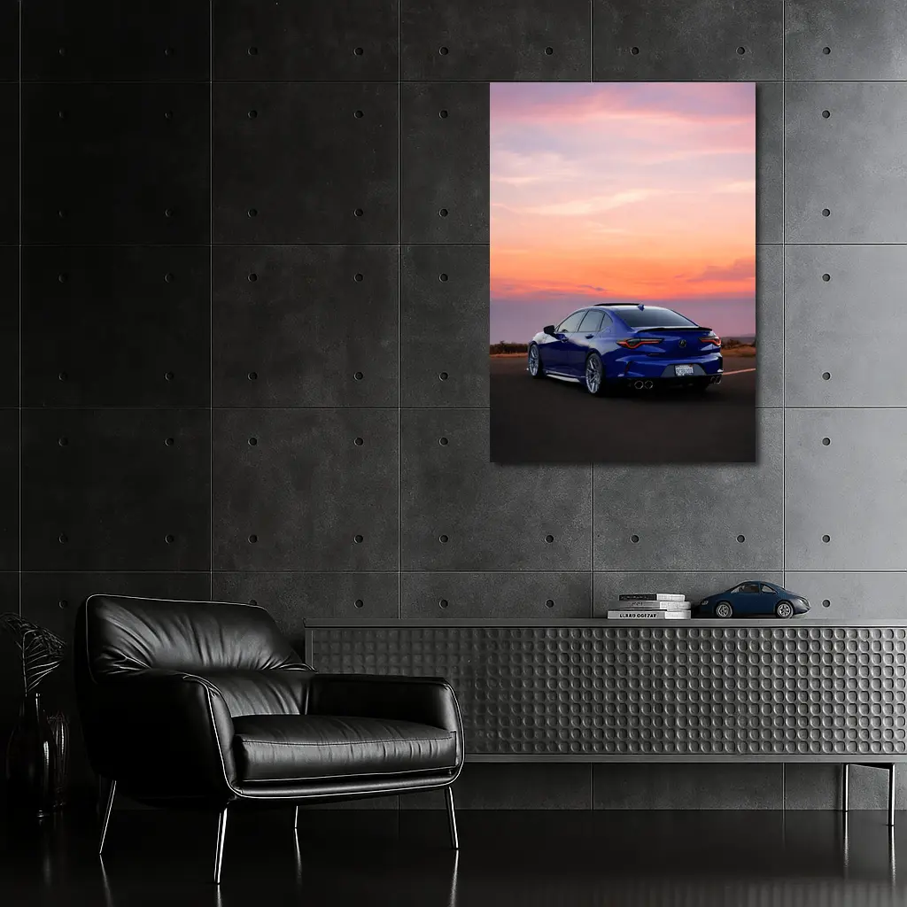Acura TLX Blue Sedan Sunset Sky – Wall Art