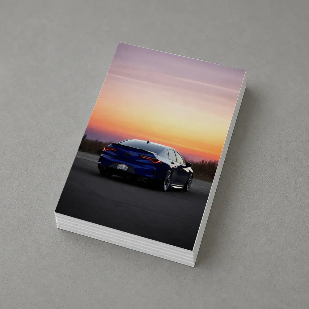 Acura TLX Blue Rear Sunset Sky – Postcards