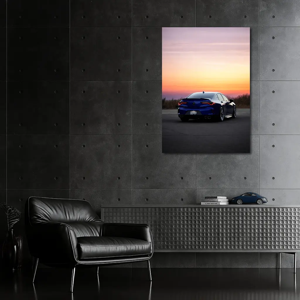 Acura TLX Blue Rear Sunset Sky – Wall Art