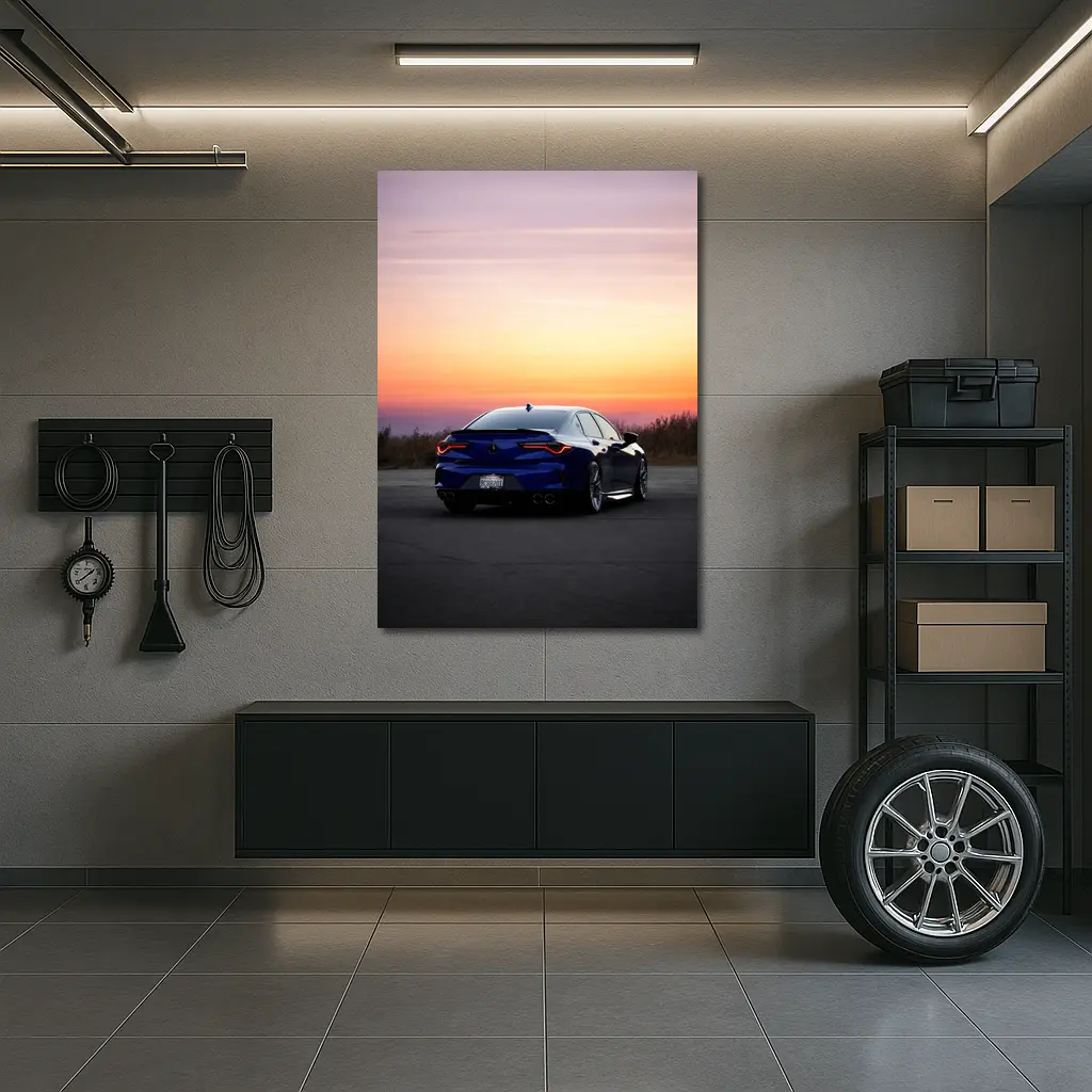 Acura TLX Blue Rear Sunset Sky – Wall Art