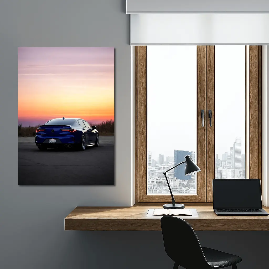 Acura TLX Blue Rear Sunset Sky – Wall Art