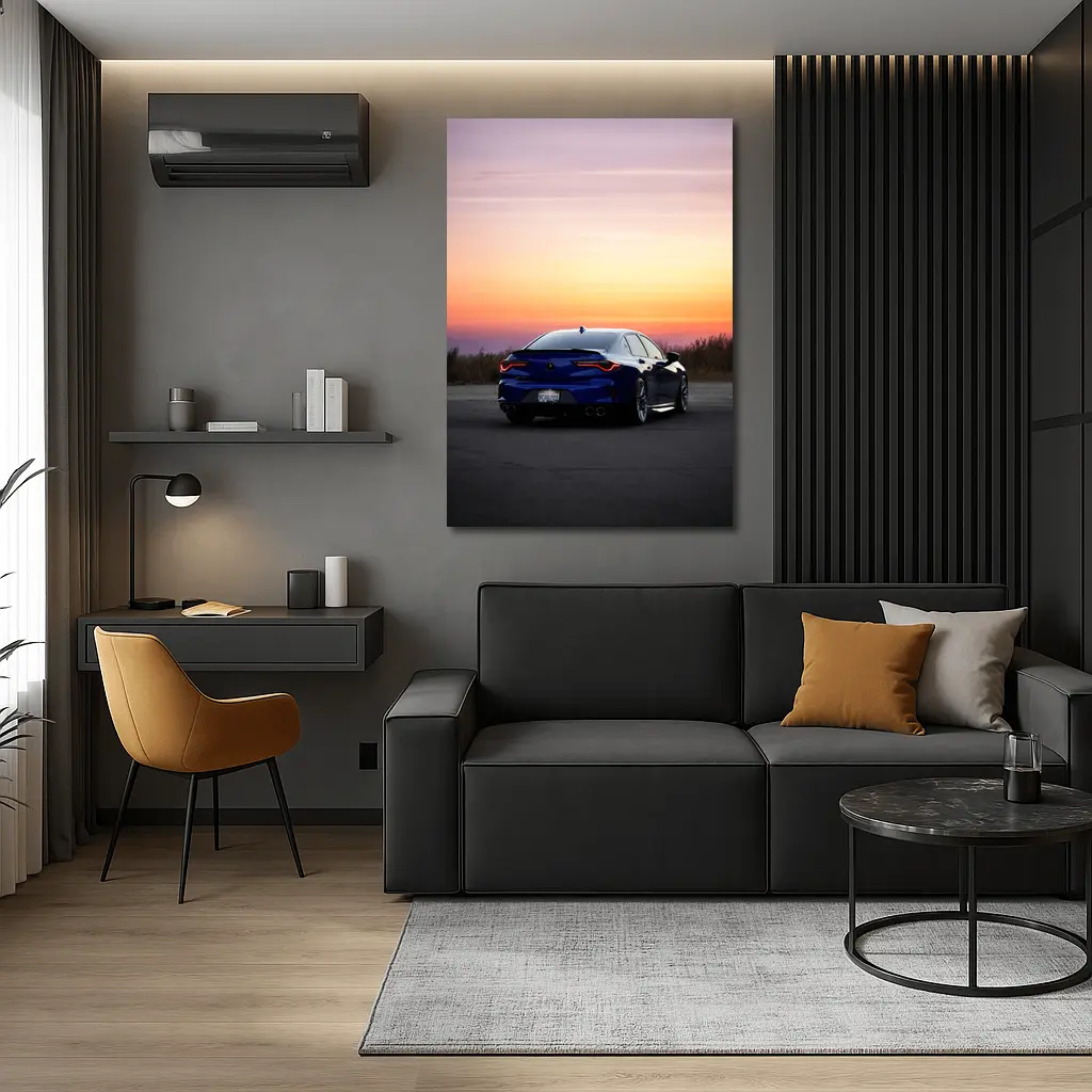 Acura TLX Blue Rear Sunset Sky – Wall Art