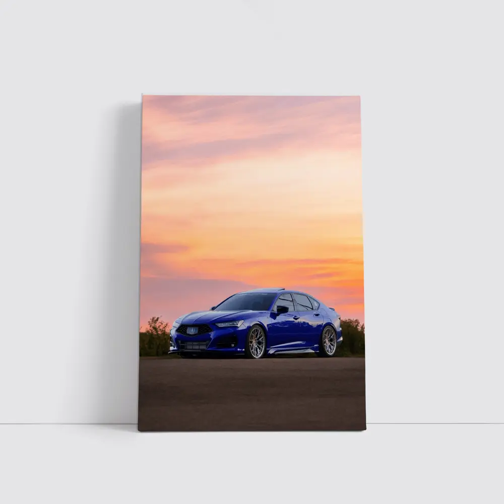 Acura TLX Blue Sedan Sunset Sky – Wall Art
