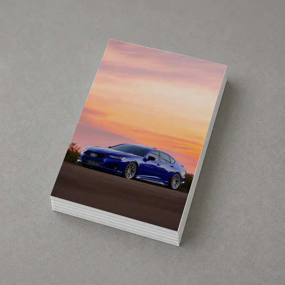 Acura TLX Blue Sedan Sunset Sky – Postcards