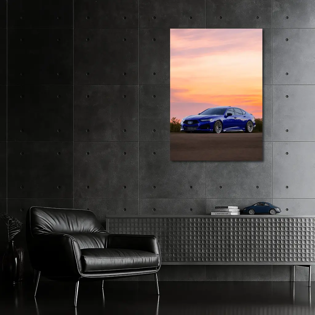 Acura TLX Blue Sedan Sunset Sky – Wall Art