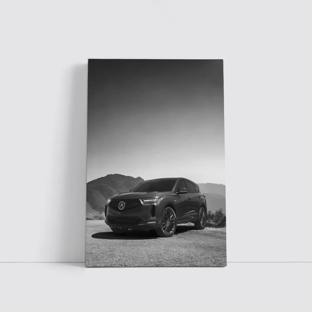 Acura MDX Black White Mountain Desert Scene – Wall Art