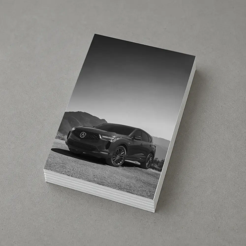 Acura MDX Black White Mountain Desert Scene – Postcards