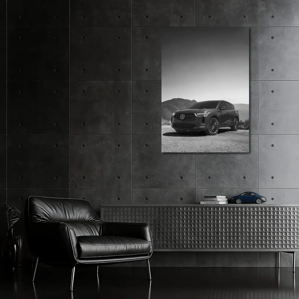 Acura MDX Black White Mountain Desert Scene – Wall Art