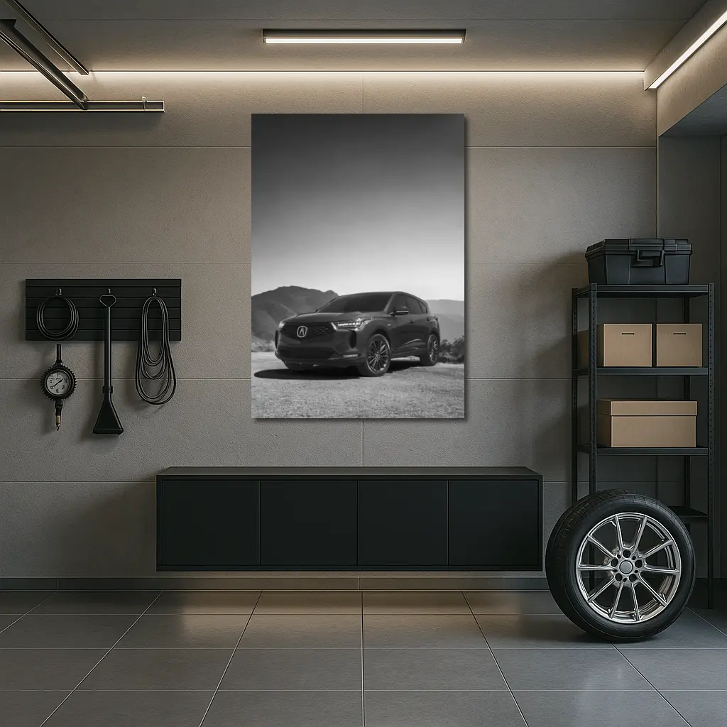 Acura MDX Black White Mountain Desert Scene – Wall Art