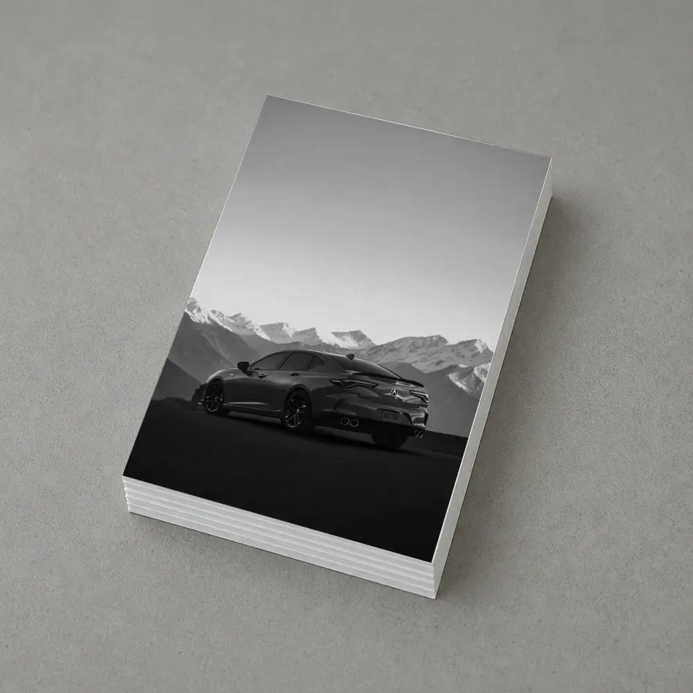 Acura TLX Black White Mountain Range – Postcards