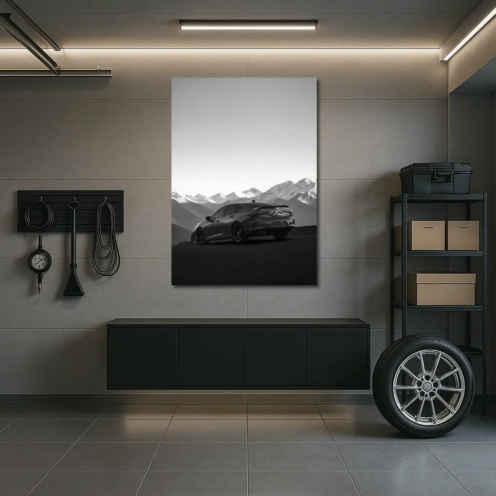 Acura TLX Black White Mountain Range – Wall Art