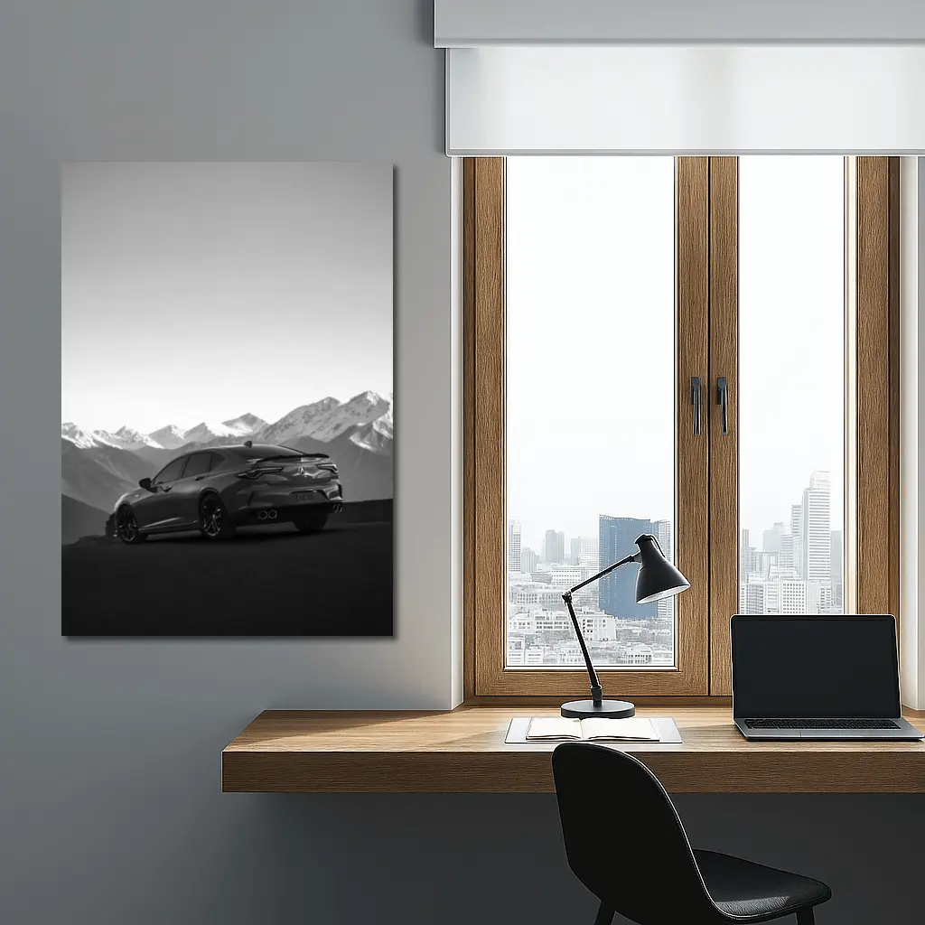 Acura TLX Black White Mountain Range – Wall Art