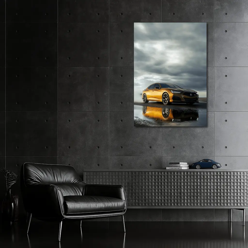 Acura TLX Gold Sedan Stormy Sky – Wall Art