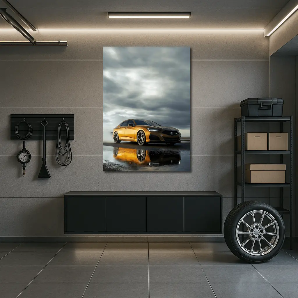 Acura TLX Gold Sedan Stormy Sky – Wall Art