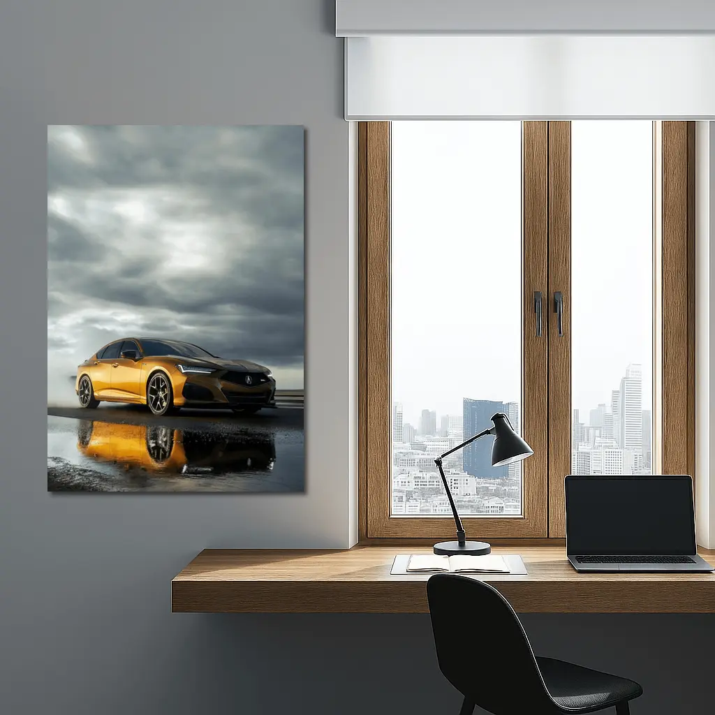 Acura TLX Gold Sedan Stormy Sky – Wall Art