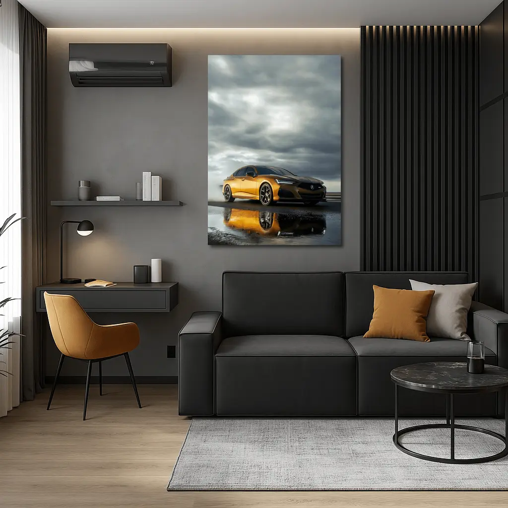 Acura TLX Gold Sedan Stormy Sky – Wall Art