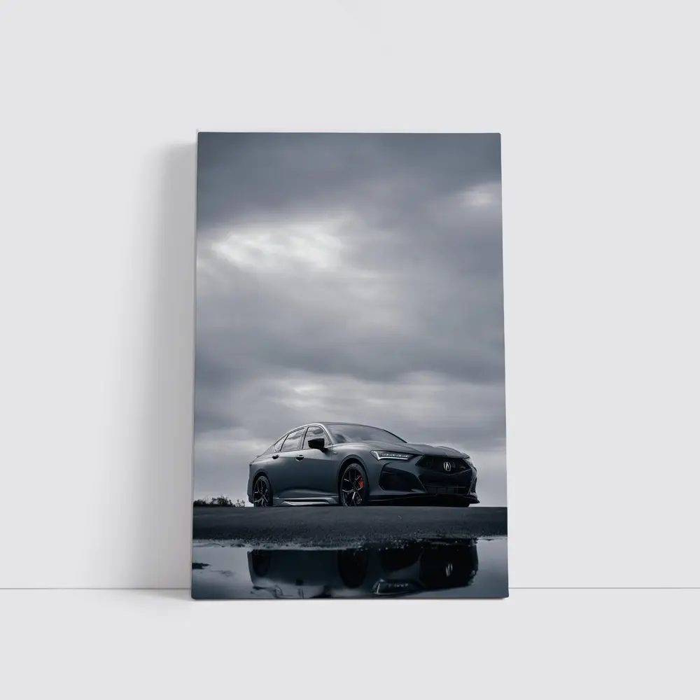 Acura TLX Matte Gray Cloudy Sky Reflection – Wall Art