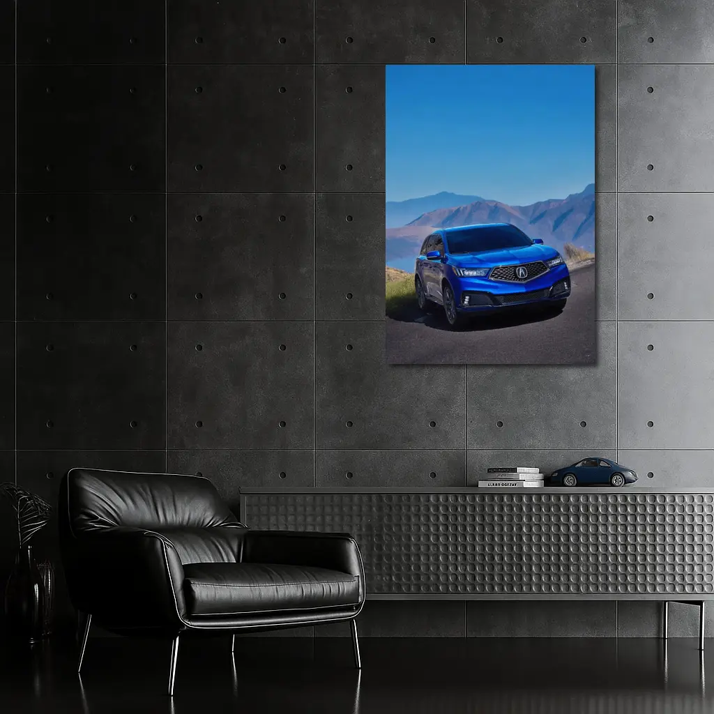 Acura MDX Blue SUV Mountain Road – Wall Art