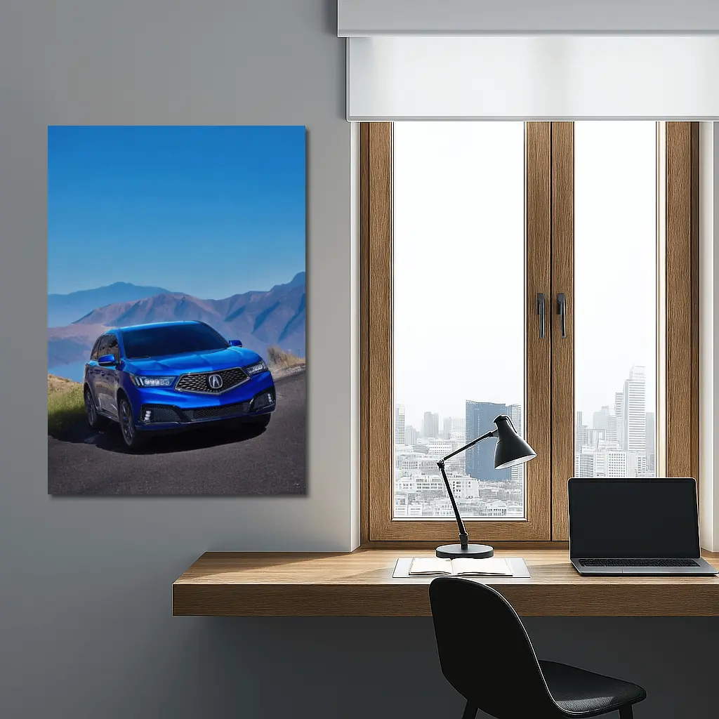 Acura MDX Blue SUV Mountain Road – Wall Art