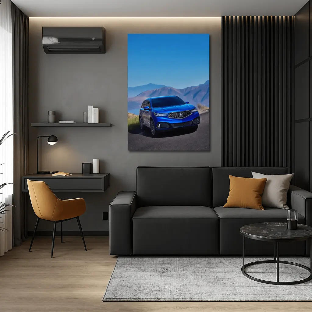 Acura MDX Blue SUV Mountain Road – Wall Art
