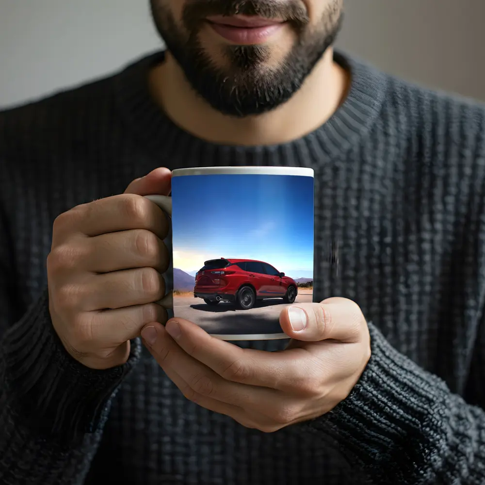 Acura RDX Red SUV Mountain Road View – Mugs