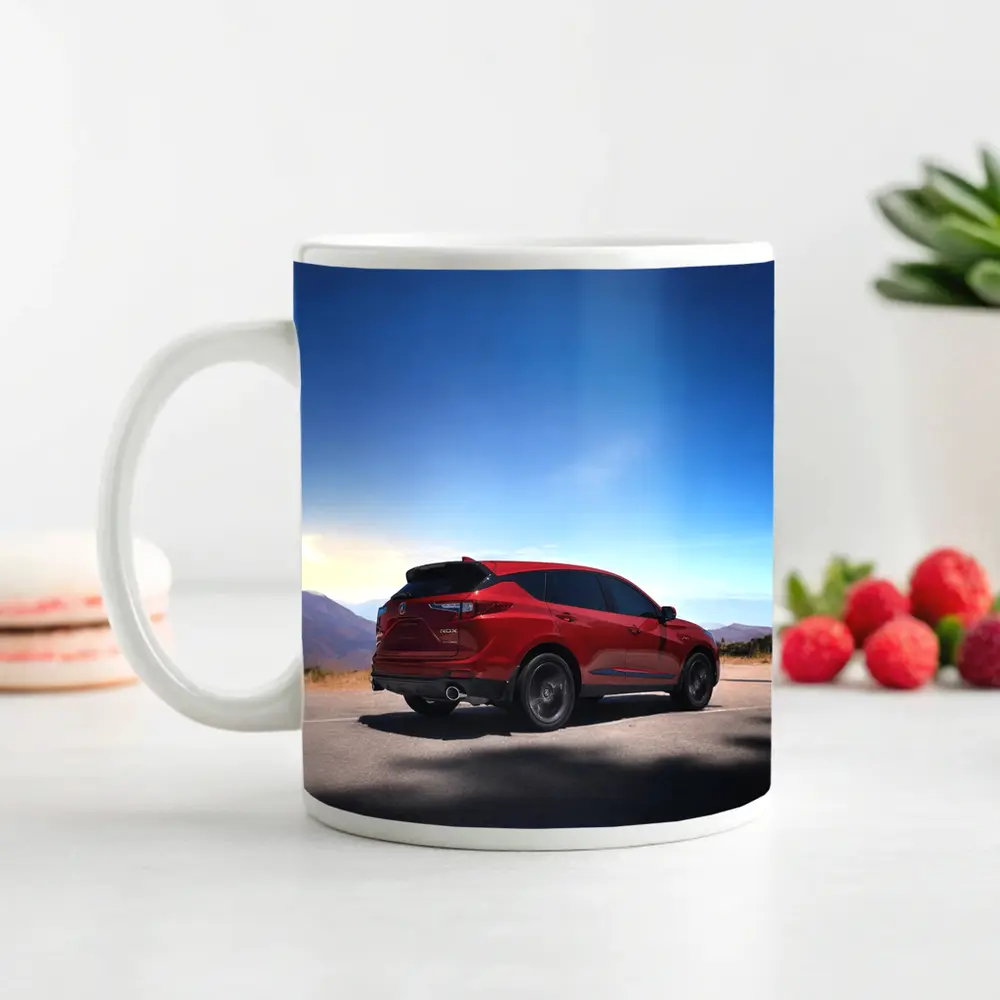 Acura RDX Red SUV Mountain Road View – Mugs