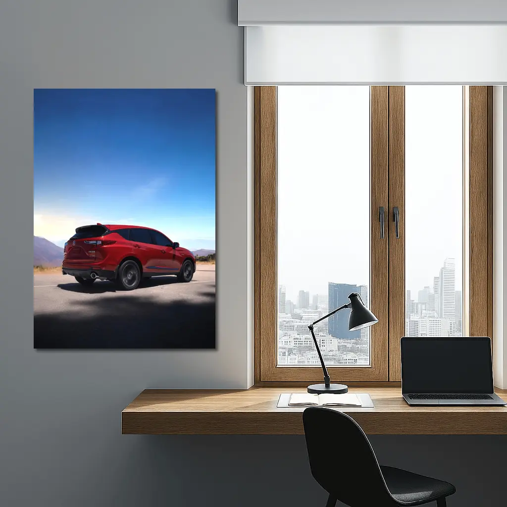 Acura RDX Red SUV Mountain Road View – Wall Art