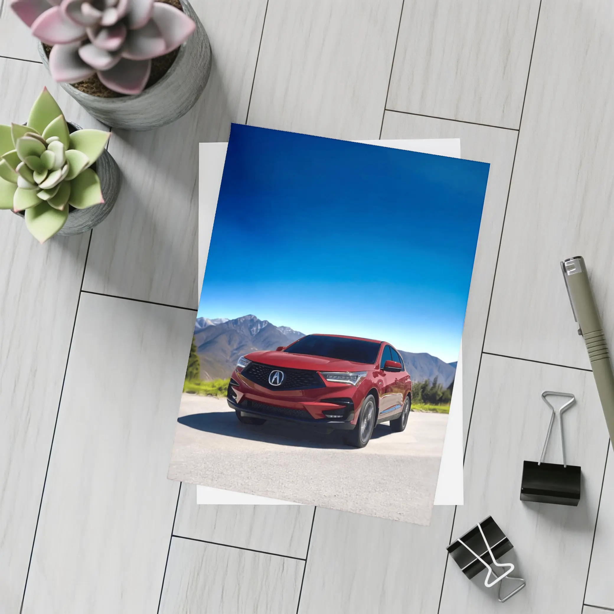 Acura RDX Red SUV Mountain Road – Postcards