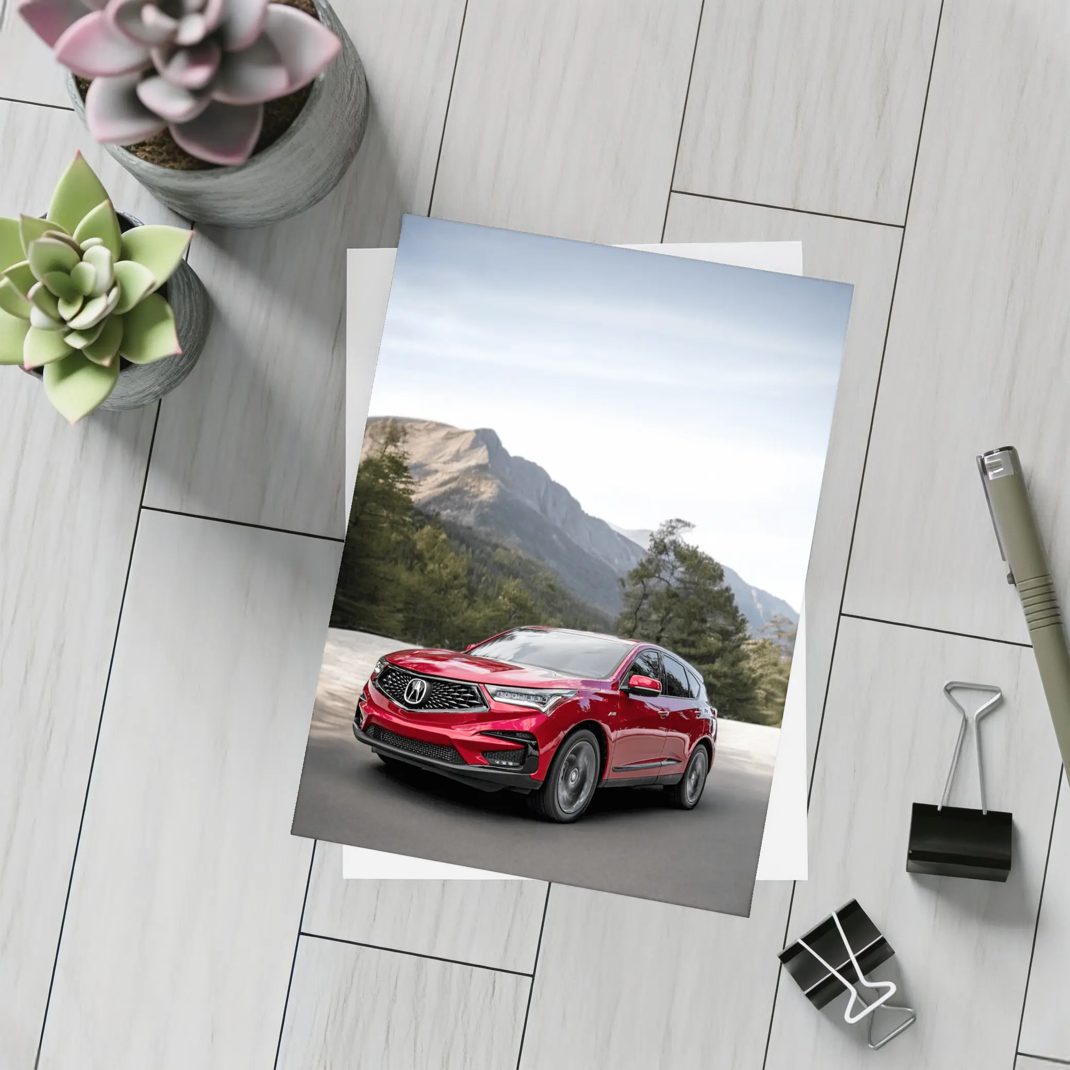 Acura RDX Red SUV Mountain Road – Postcards
