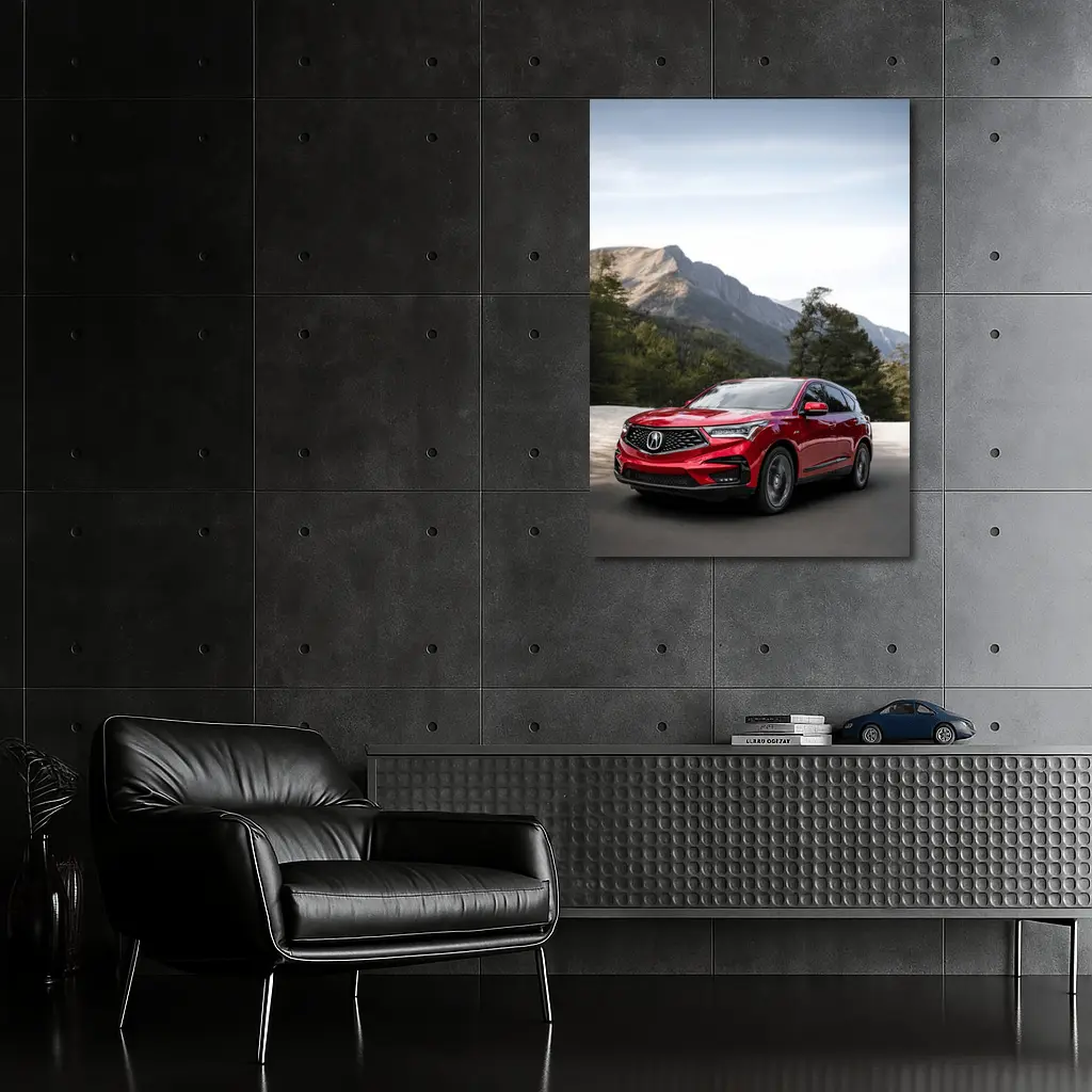 Acura RDX Red SUV Mountain Road – Wall Art