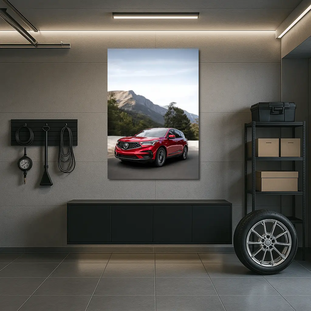 Acura RDX Red SUV Mountain Road – Wall Art