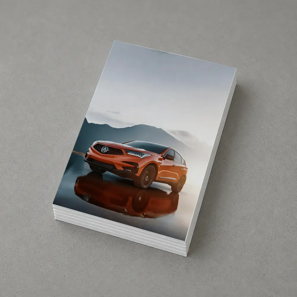 Acura RDX Orange SUV Mountain Lake Reflection – Postcards