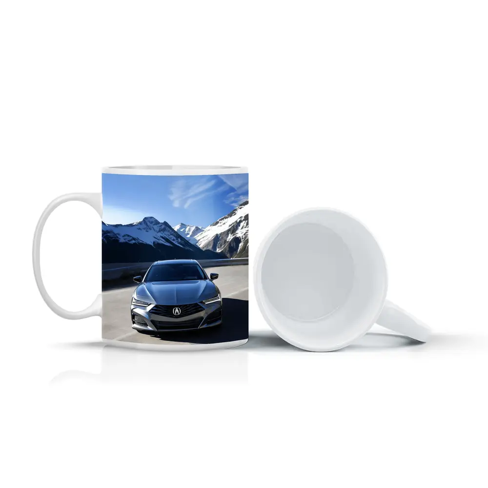 Acura TLX Front View Snowy Mountain Road – Mugs